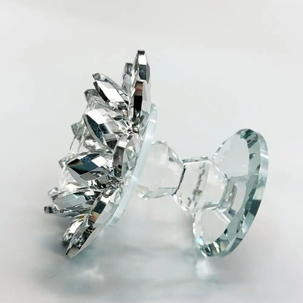 Kristall Lotus Kerzenhalter – Eleganter Klarer Blumen-Teelichthalter mit Flachem Standfuß für Party Dekoration Kaufschwan®