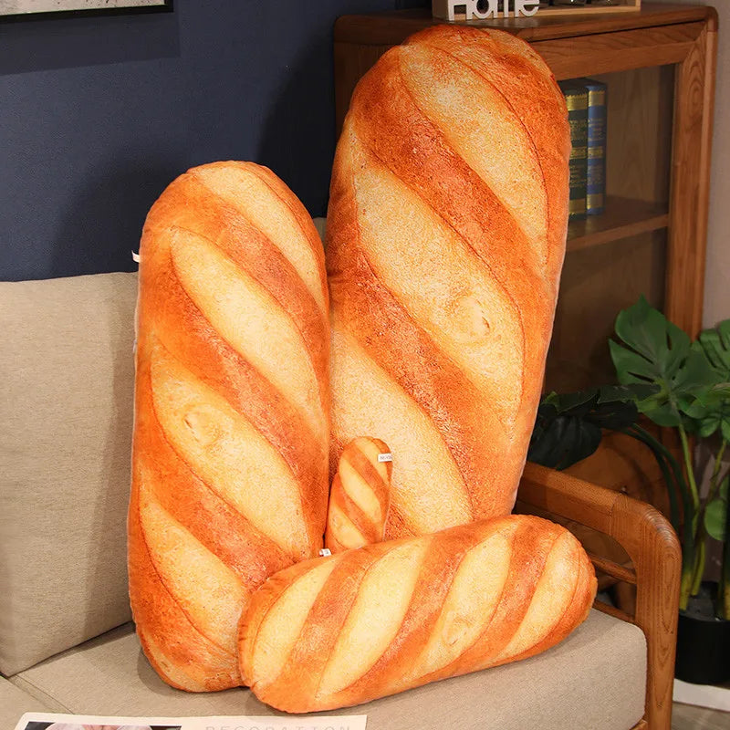 Französisches Baguette Plüschkissen | Weiches Gefülltes Lebensmittel Plüschie | 20-100cm | Partydeko, Schlafbegleiter & Geschenk Kaufschwan®