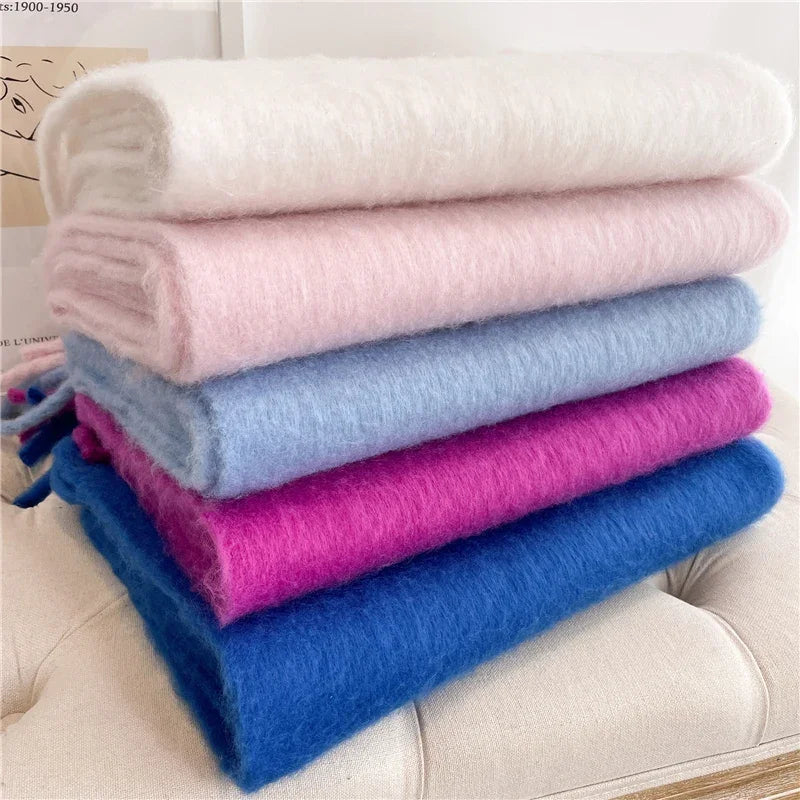 Winter Schal für Damen | Kaschmir-Optik Pashmina Tuch | Weiches Warmes XXL Umschlagtuch mit Fransen & Poncho-Stil Kaufschwan®
