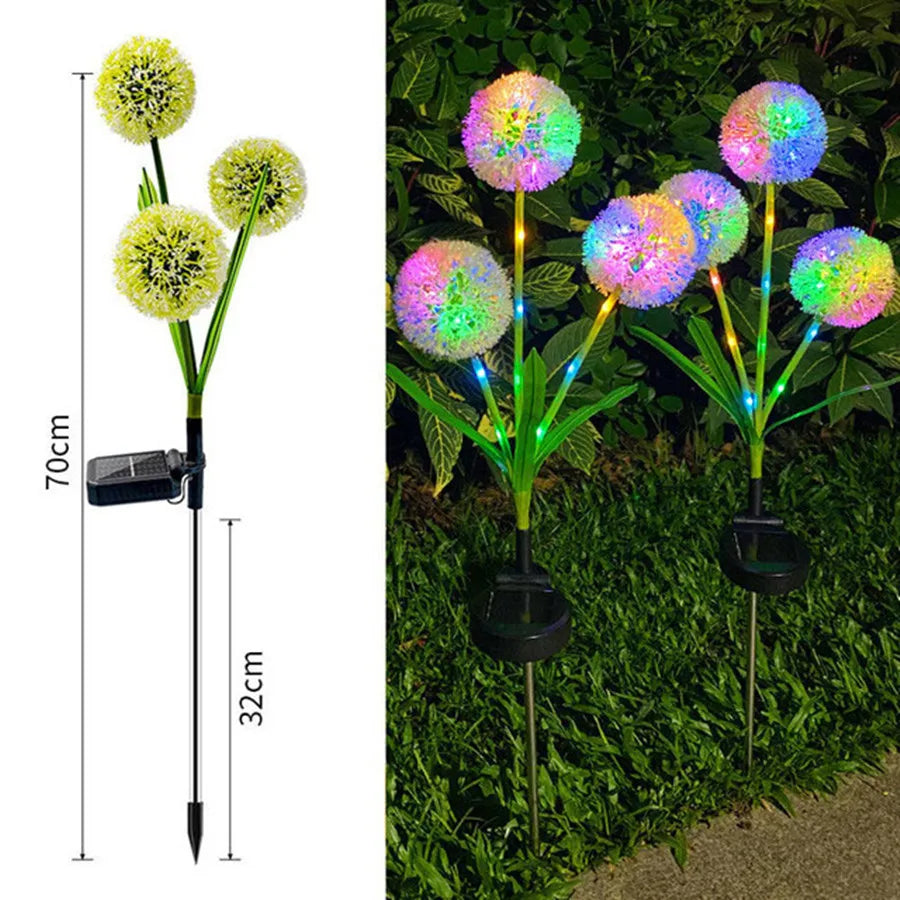 Solar LED Außenleuchten 3-Kopf Löwenzahn Design – IP65 Wasserdichte Garten-, Terrasse- & Wegbeleuchtung Kaufschwan® 3 Kopf Design