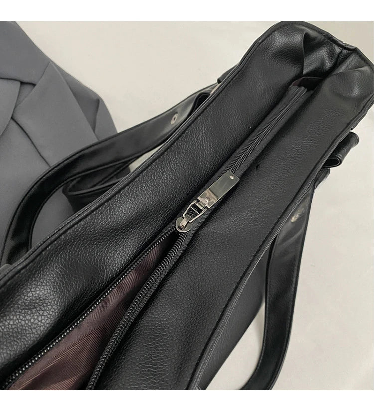 Damen Schultertasche – Hochwertige Kunstleder Handtasche mit Kontrastfarben | Weiches Innenfach & Reißverschluss Kaufschwan®