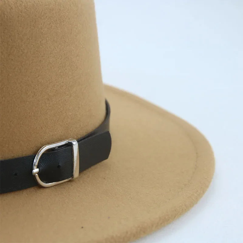 Gefilzter Herren Hut – Einfarbiger Klassischer Fedora mit Gürtelband, Casual & Formeller Winterhut Kaufschwan®