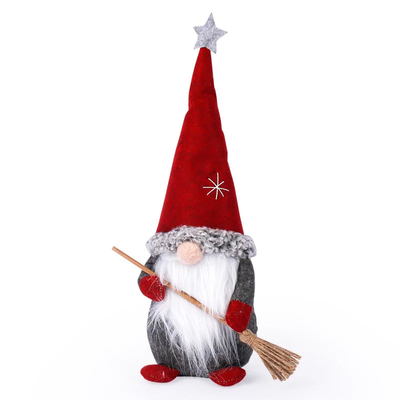 Weihnachten Faceless Wichtel mit Rotem Hut – Stehende Rudolf Zwergpuppen | Weihnachtsdeko & Geschenk-Set