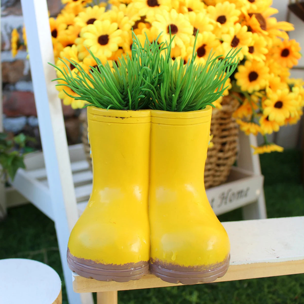 Garten-Mikrolandschaft, stiefelförmiger Blumentopf, Büro-Stiftehalter, handgefertigtes Resin-Kunsthandwerk Kaufschwan®