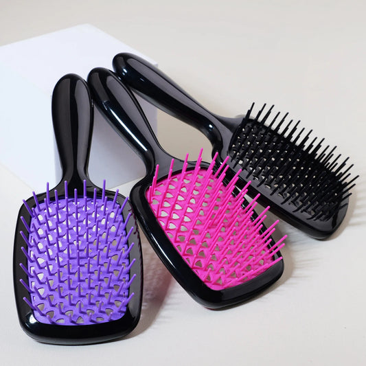 Herzförmige Multi-Color Haarbürste – 1/3 Stück | Antistatische Bürste für Nasses & Trockenes Haar, Perückenfreundlich