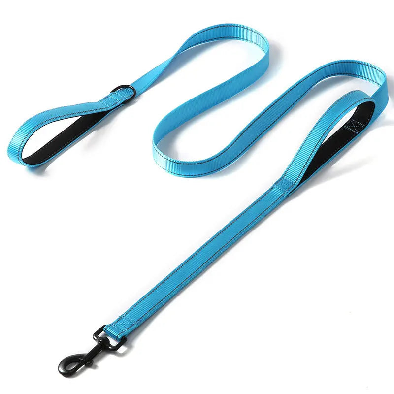 Doppelt Griff Hundeleine Nylon Heavy Duty 1.2/1.5/1.8m Trainingsleine Kontrollleine für Hunde Katzen Kaufschwan® Himmelblau 2.5x150cm