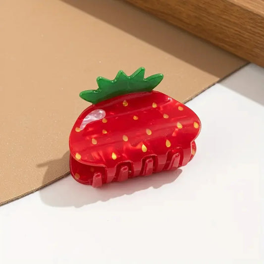 Niedliche Kleine Erdbeer-Haarklammer – Mini Clip für Half-Up und Pferdeschwanz Kaufschwan® Rot