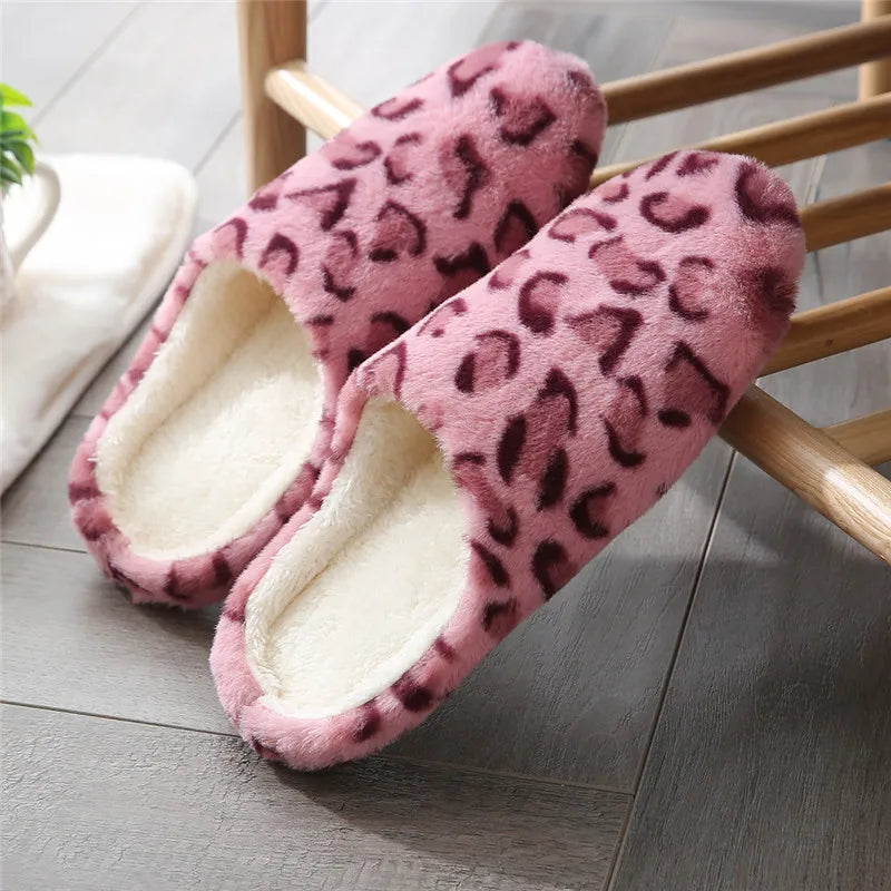 Leopardenmuster Winter-Hausschuhe | Indoor-Schuhe für Damen & Herren | Warme Fell-Slides | Rutschfeste Paare-Hausschuhe Kaufschwan®