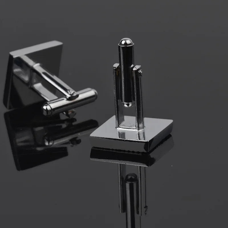 Französische Herren Manschettenknöpfe – Quadratisches Streifen-Design | Elegante Luxus Manschetten für Business, Hochzeit & Abendgarderobe Kaufschwan®