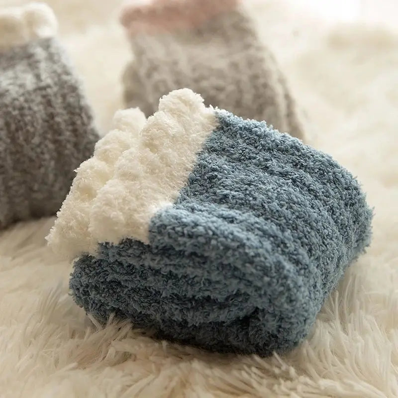10 Paare Winter-Baumwollsocken | Warme Dicke Haussocken | Flauschige Plüsch-Socken in Wadenhöhe für Herbst & Winter Kaufschwan®