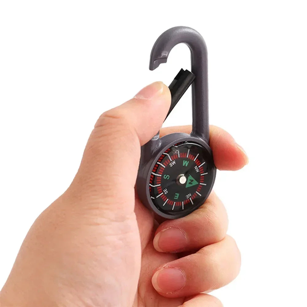 Outdoor Kompass Karabiner Schlüsselanhänger – Mini Camping Buckle für Bergsteigen, Wandern, Rucksäcke & Survival | Kinder Geschenkclip mit Kompass Kaufschwan®