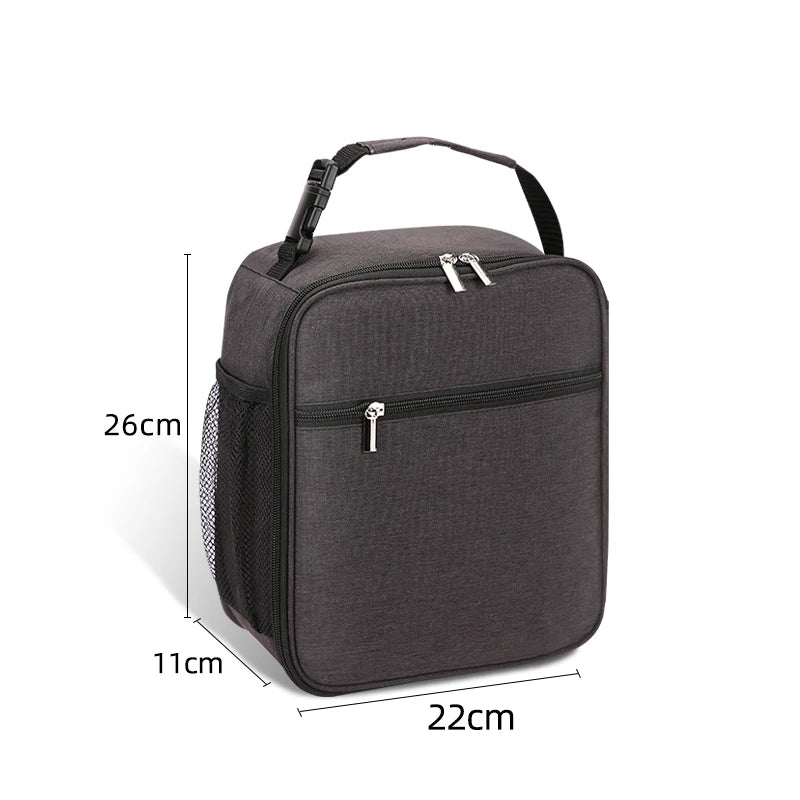 Tragbare Isolierte Lunchbox Tasche mit Großem Fassungsvermögen – Wiederverwendbare Kühltasche für Damen & Herren | Wasserdichtes Oxford-Gewebe Kaufschwan® Dunkelgrau