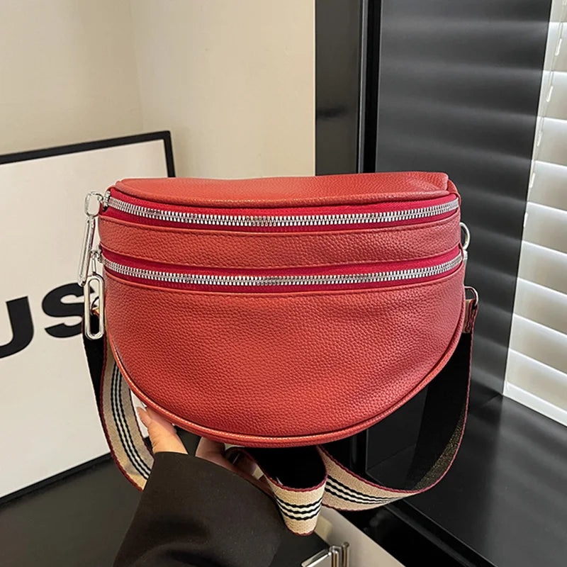 Damen Crossbody Tasche – Leichte PU Leder Handtasche mit Litchi-Struktur & Besticktem Verstellbarem Schulterriemen Kaufschwan® Burgund