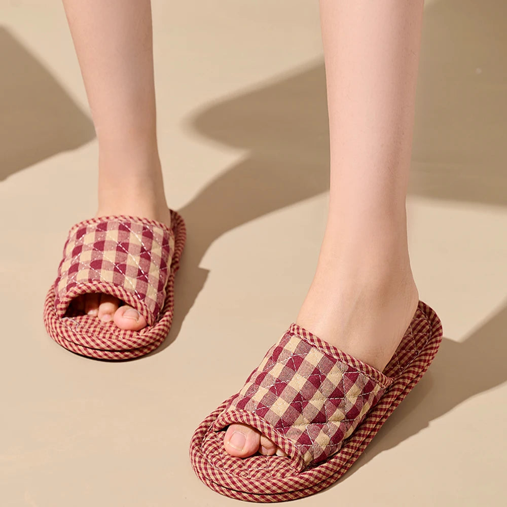 Leichte Damen & Herren Hausschuhe aus Baumwolle | Florale Retro Indoor-Schuhe | Rutschfest & Bequem für Zuhause Kaufschwan®