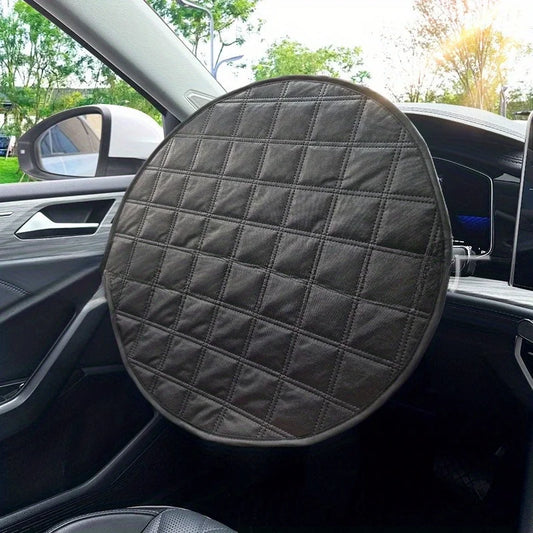 Hitzeisolierender Sonnenschutz für Autolenkrad – Blendhemmende Hitzebeständige Lenkradabdeckung für die Meisten Fahrzeuge Kaufschwan® Schwarz