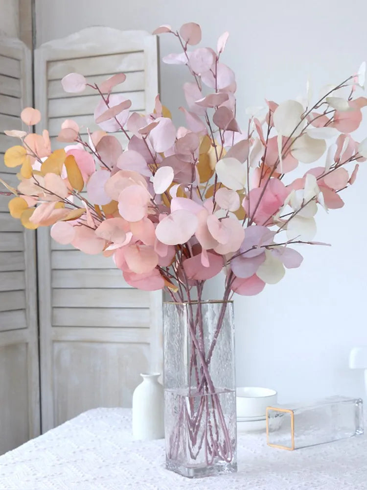 Rosa Eukalyptusblätter Künstliche Pflanzen – Dekorative Kunstblätter für Blumenwand, Hochzeit & Weihnachtsdekoration | Wohnaccessoires & Blumengestecke Kaufschwan®