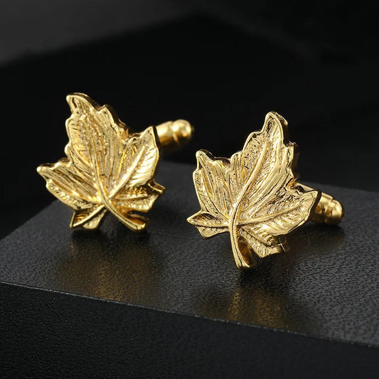 Herren Manschettenknöpfe – Ahornblatt Design | Elegante Metall Ärmelknöpfe im Retro-Stil für Hemden & Geschenke Kaufschwan®