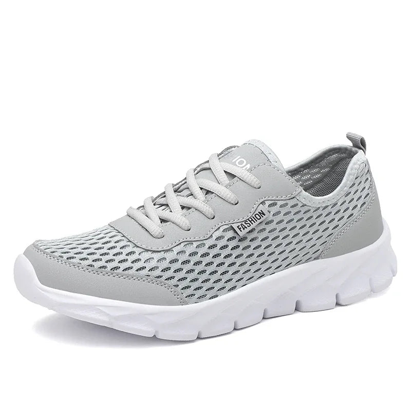 Herren Tennis & Laufschuhe – Leichte Atmungsaktive Mesh Sneaker | Outdoor Joggen, Spazieren & Sport Kaufschwan® Hellgrau 38