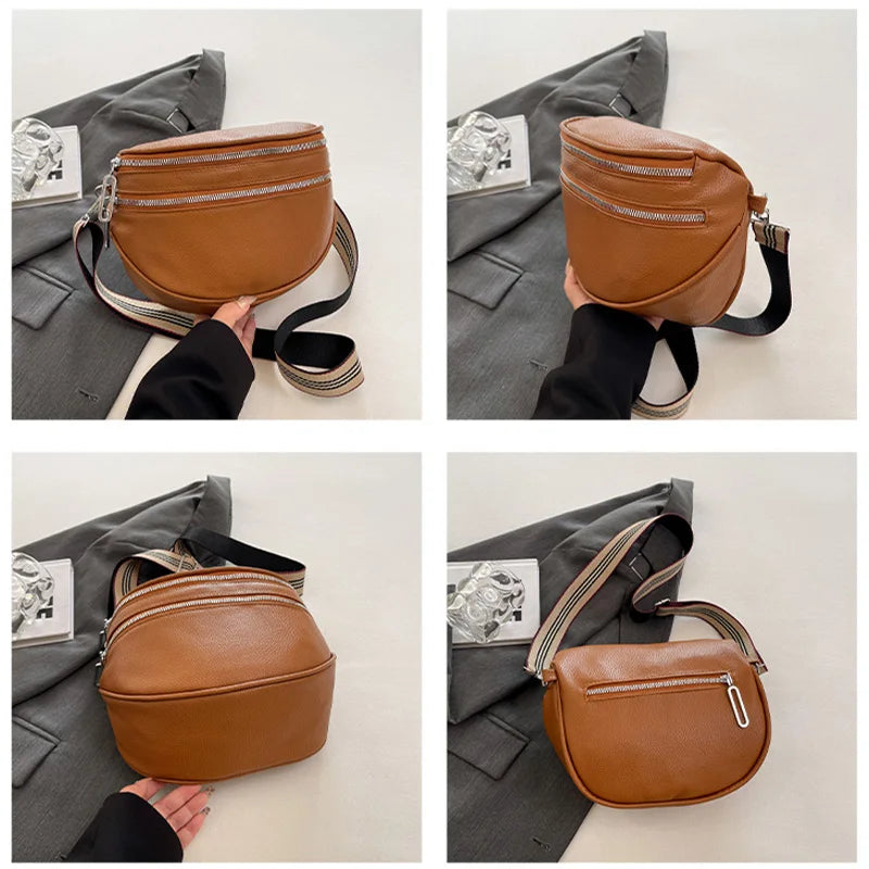 Damen Crossbody Tasche – Leichte PU Leder Handtasche mit Litchi-Struktur & Besticktem Verstellbarem Schulterriemen Kaufschwan®