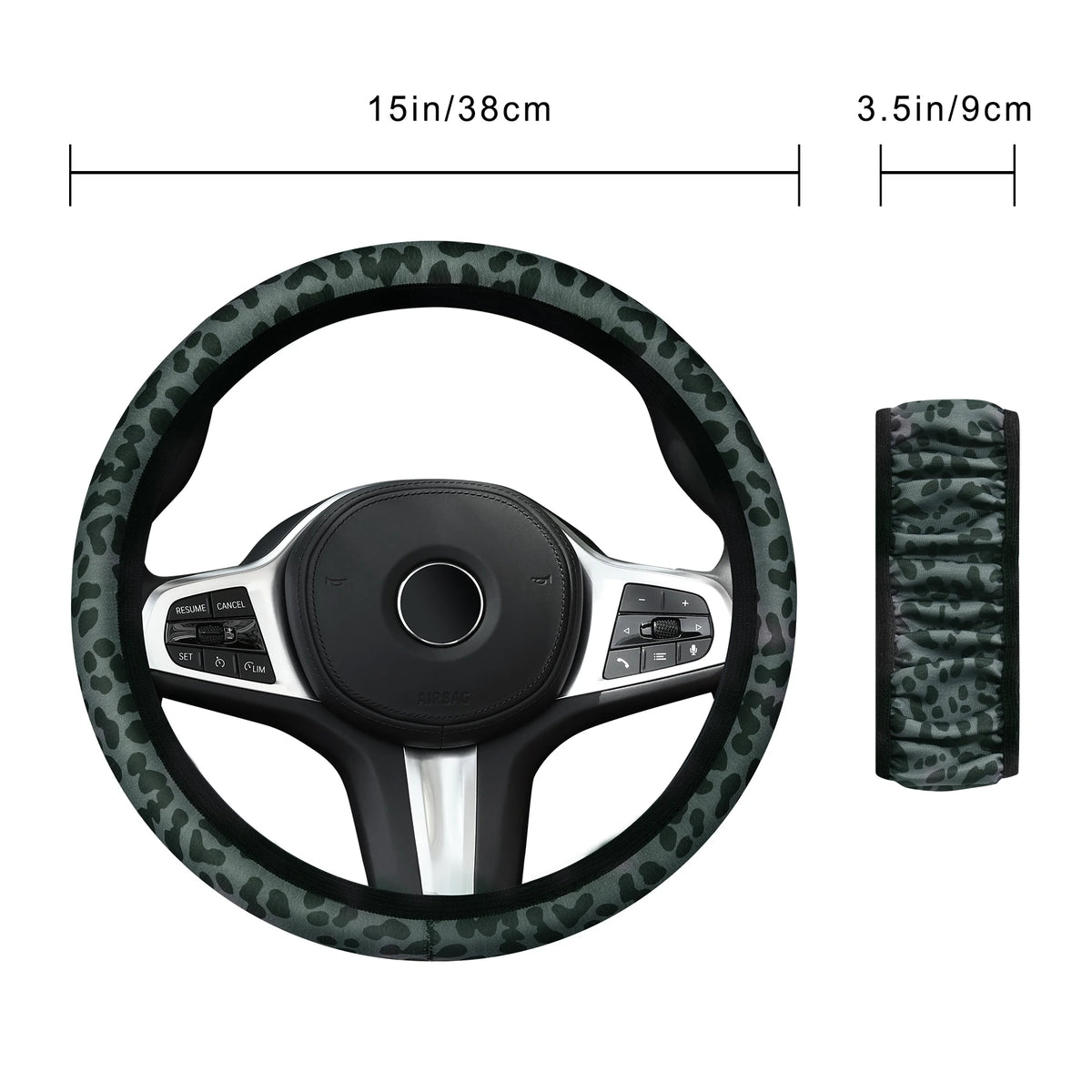 Lenkradbezug mit Leopardenmuster – Atmungsaktive Rutschhemmende Ringlose Lenkradabdeckung fürs Auto Kaufschwan®