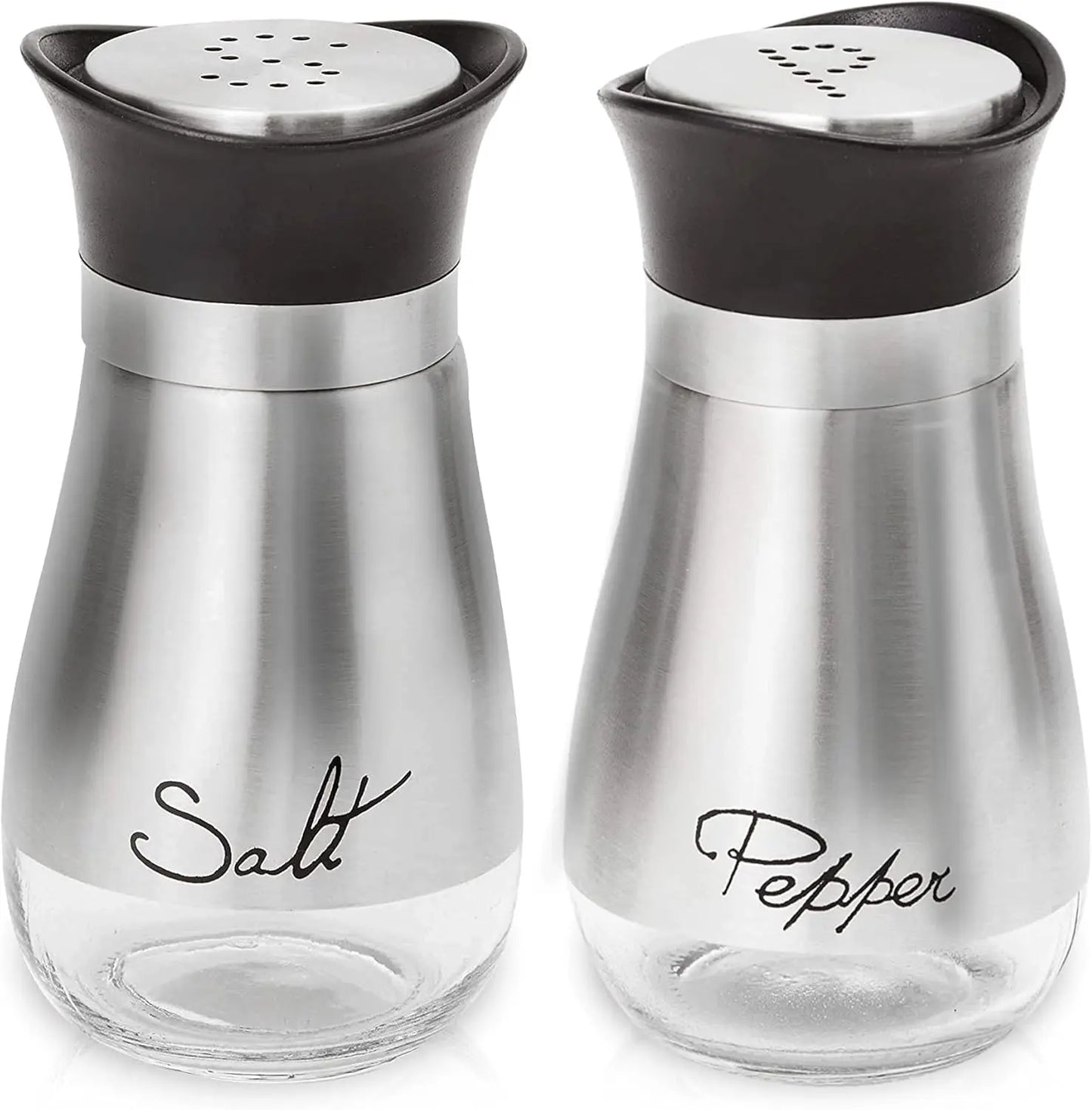 2er Set Salz- & Pfefferstreuer – 120ml (4oz) Farmhouse Gewürzstreuer | Küchenzubehör mit Feuchtigkeitsschutz Kaufschwan® Silber (2er Set)