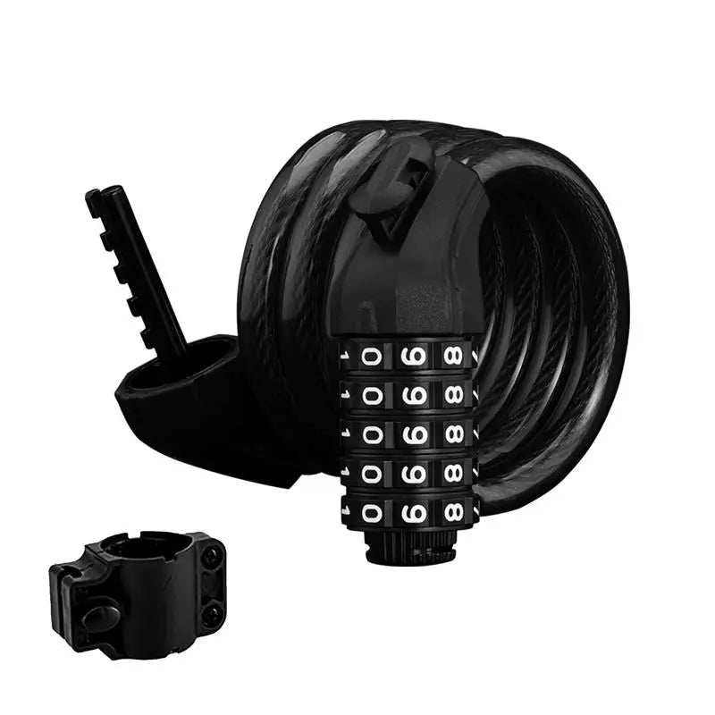 Fahrrad Zahlenschloss – 4-stelliger Kombinationscode für MTB, Motorrad & E-Scooter | Anti-Diebstahl Sicherheitskabelschloss Kaufschwan® Schwarz