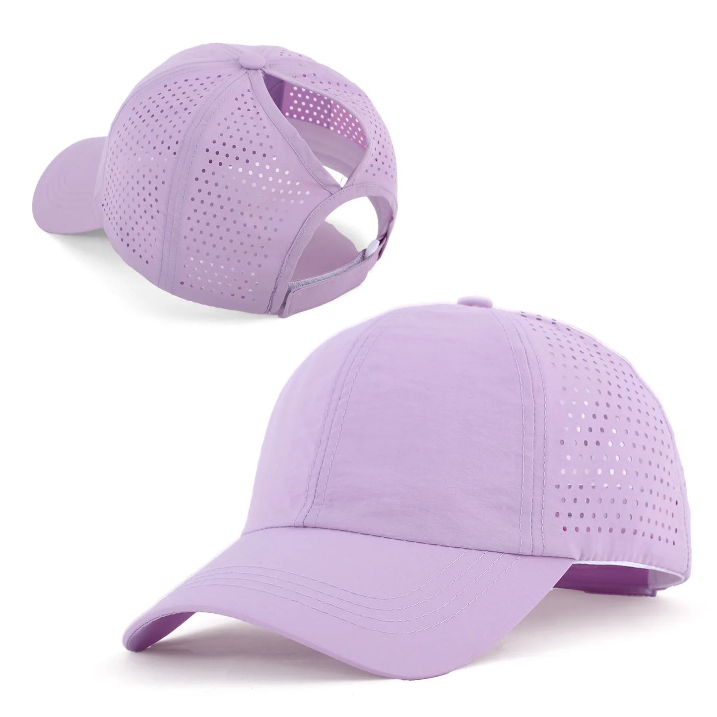 Schnelltrocknender Tongue Hat | Damen & Herren Mesh Atmungsaktive Sommerkappe | UV-Schutz & Ponytail-freundlich Verstellbar Kaufschwan® hellviolett
