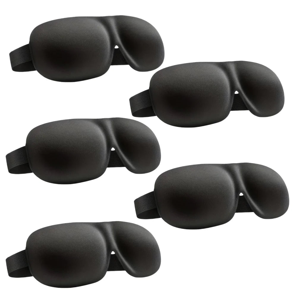 3D Schlafmaske mit Kontur | 100% Lichtblockierende Augenmaske | Ultrasofte, Hautfreundliche & Atmungsaktive Augenabdeckung für Schlaf, Reisen & Yoga Kaufschwan® 5 Stück