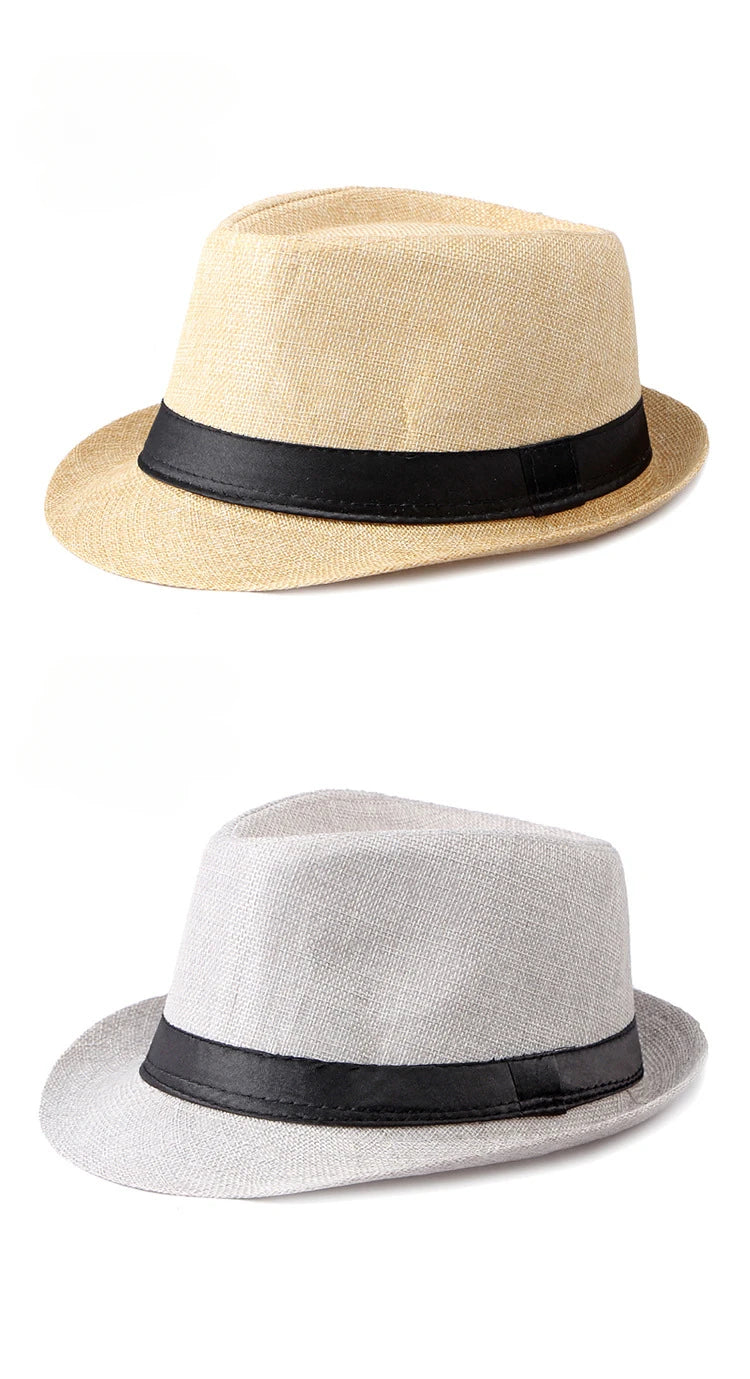 Jazz Fedora Hut – Strand Leinen Top Hat für Herren & Damen, Frühling & Sommer, Sonnenschutz Outdoor Kaufschwan®