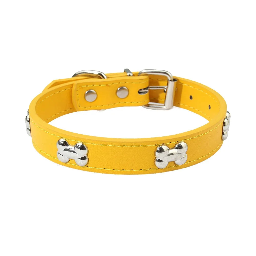 Knochen Leder Hundehalsband Strapazierfähig Verstellbar für Kleine Große Hunde Katzen Welpen Kaufschwan®