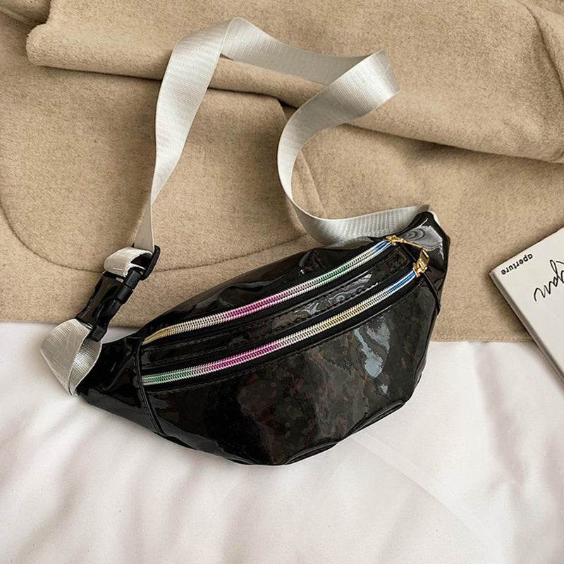 Holografische Gürteltasche – Laser PU Leder Hüfttasche | Reise Bum Bag, Crossbody Schultertasche für Damen & Mädchen Kaufschwan®