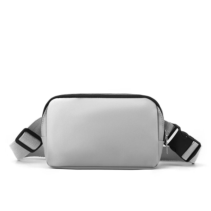 Unisex Schwarze Gürteltasche – Verstellbarer Schultergurt | Outdoor Crossbody Brusttasche, Langlebig & Modisch Kaufschwan® Silber