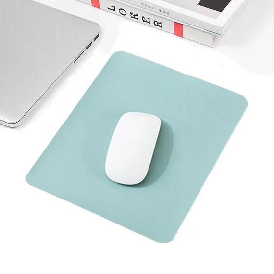 Schlichtes Einfarbiges PU Leder Mauspad – Rutschfeste Wasserdichte Schreibtischunterlage für Laptop und PC Kaufschwan® Himmelblau