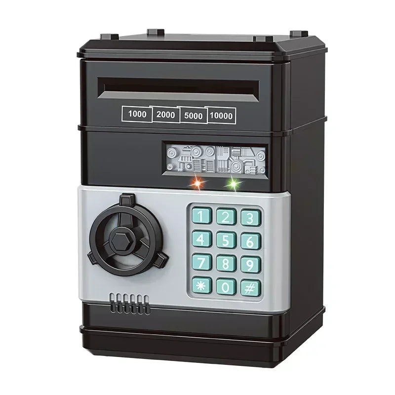Elektronische Spardose Mini Safe – Sparbox mit Passwort und Münzfunktion Kaufschwan® Schwarz