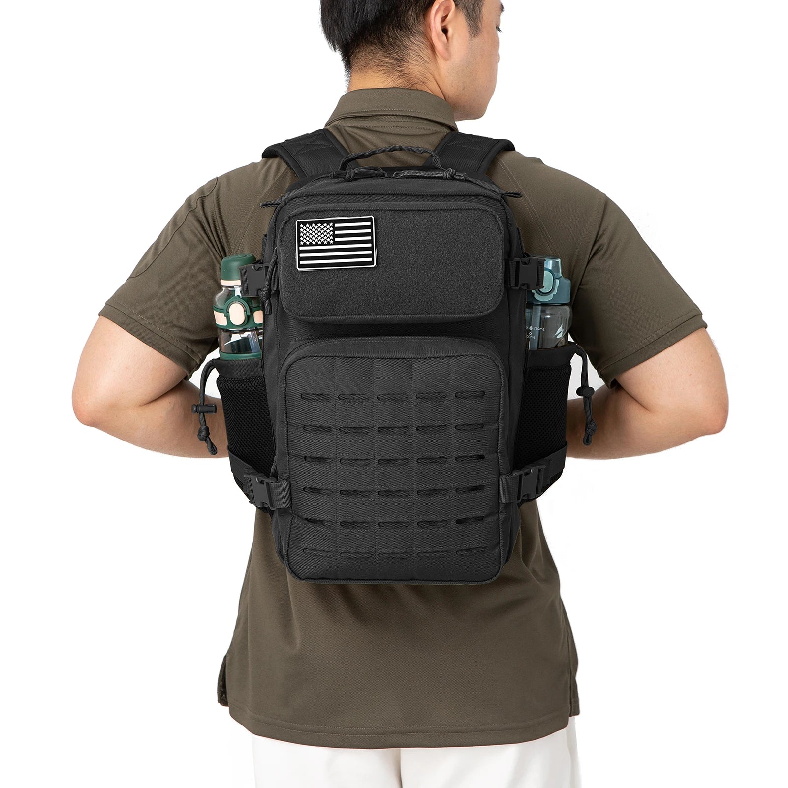 25L Rucksack | Outdoor Survival, Wandern & Fitness | Rucksack für Damen & Herren mit Doppel-Flaschenhalter Kaufschwan®