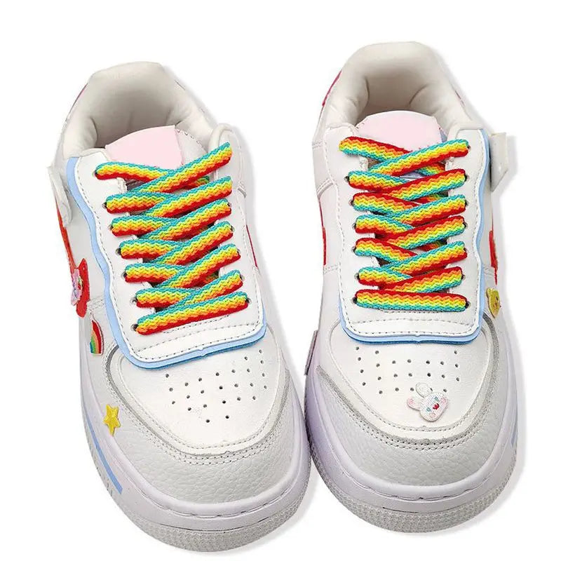Regenbogen Farbverlauf Schnürsenkel – Bunte Flache Laces für Sneaker & Leinenschuhe | Modisches Accessoire für Low-Cut & High-Tops Kaufschwan®