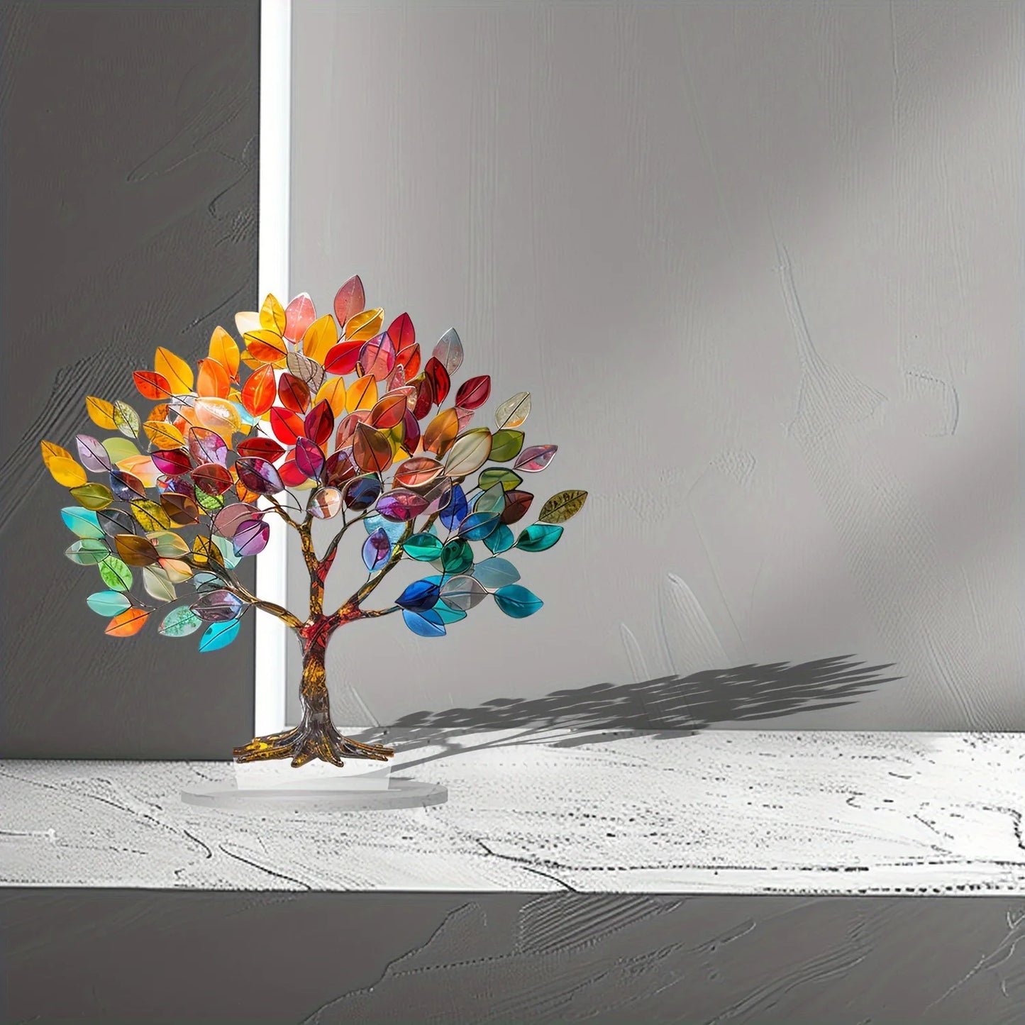 Baum des Lebens Acryl Tischdekoration – Kleine 2D Schreibtisch-Dekoration Wasserdicht und Abriebfest Kaufschwan®