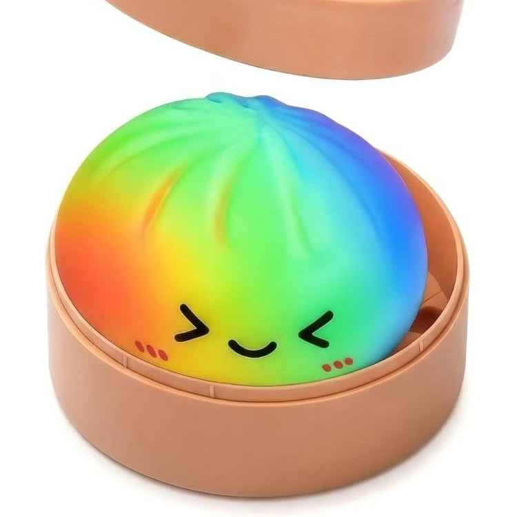 Regenbogen-Dumpling-Squishy mit Box – Weiches Slow-Rising Knautsch-, Fidget- & Sensorikspielzeug zum Stressabbau für Kinder und Erwachsene Kaufschwan® Regenbogen