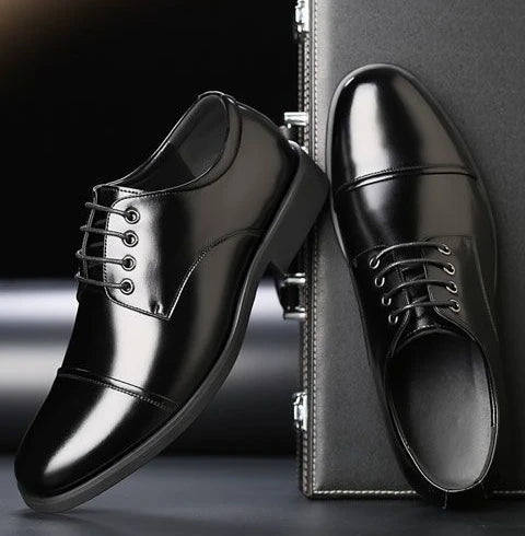 Herren Schnürschuhe mit Runder Spitze – Klassische Business- & Freizeitschuhe | Elegante Lederschuhe für Frühjahr & Herbst Kaufschwan®