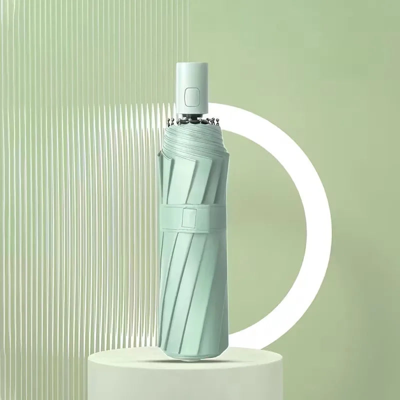 16-Streben Automatikschirm – Winddichter Doppel-Lagen Fiberglas-Rahmen, UPF Sonnenschutz, Tragbarer Minimalistischer Sonnenschutzschirm