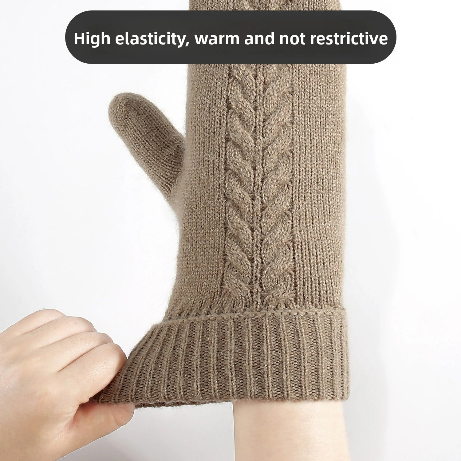 Strickhandschuhe Winter – Doppel-Layer Samt Gefüttert | Warme Verdickte Vollfinger Winterhandschuhe für Damen & Herren Kaufschwan®