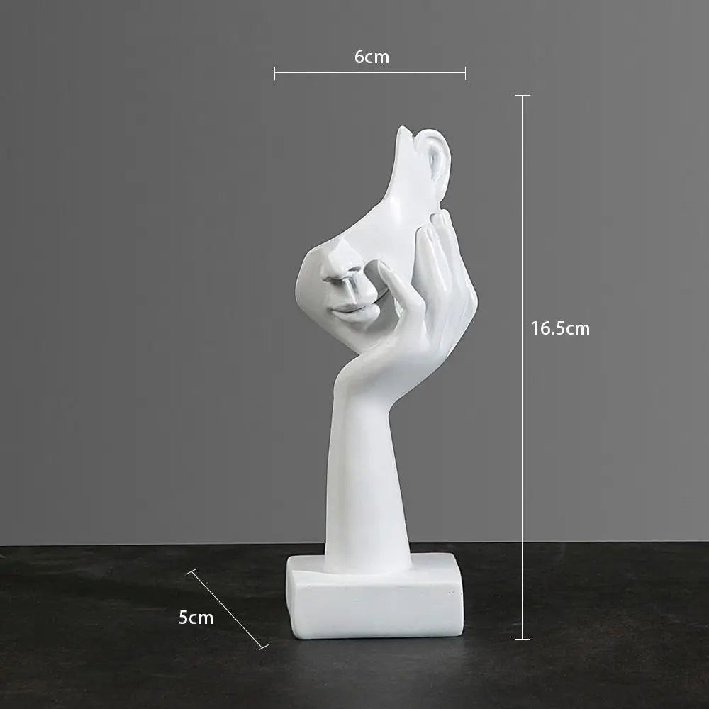 Abstrakte Resin Gesichtsstatue – Nordische Desktop Skulptur im Light-Luxury-Stil für Büro und Zuhause Kaufschwan® Weiß-B