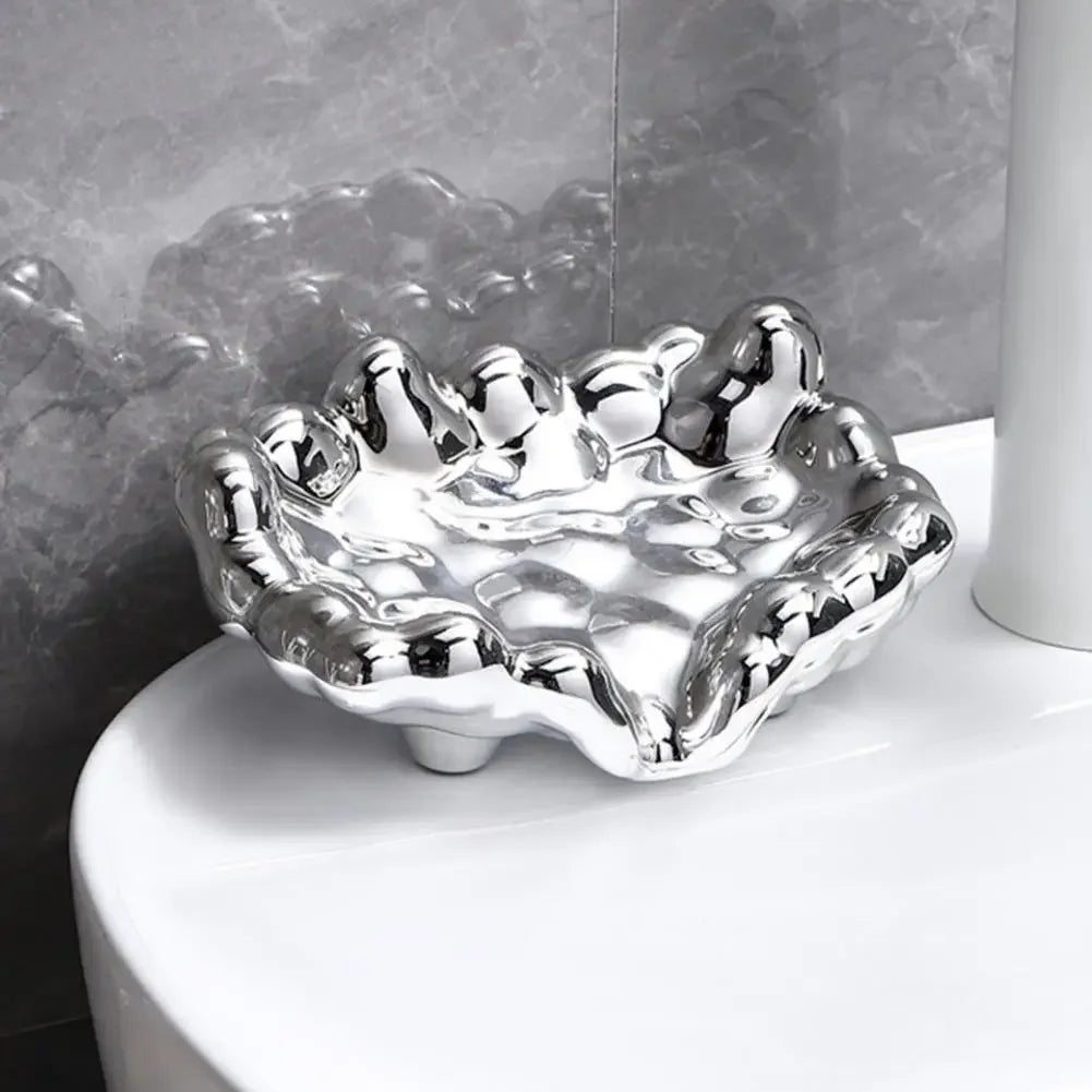 Schnellablauf-Seifenschale – Weiß/Gold/Silber Seifenhalter für Waschbecken & Badezimmer, Trocknet Schnell, Dropshipping-geeignet Kaufschwan®