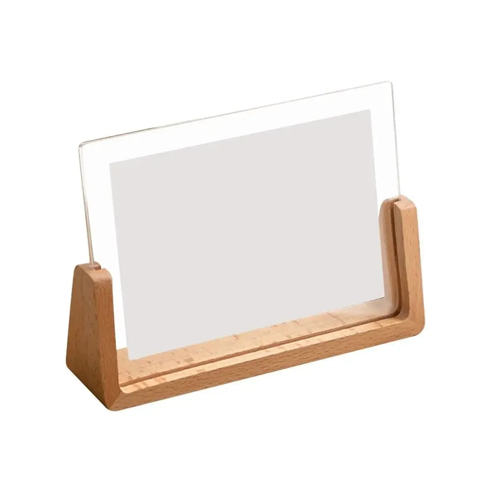 Walnuss / Buche Kreativer Acryl U Form Bilderrahmen – Transparenter Holz Desktop Fotorahmen Kaufschwan® 12.7x17.8cm-B