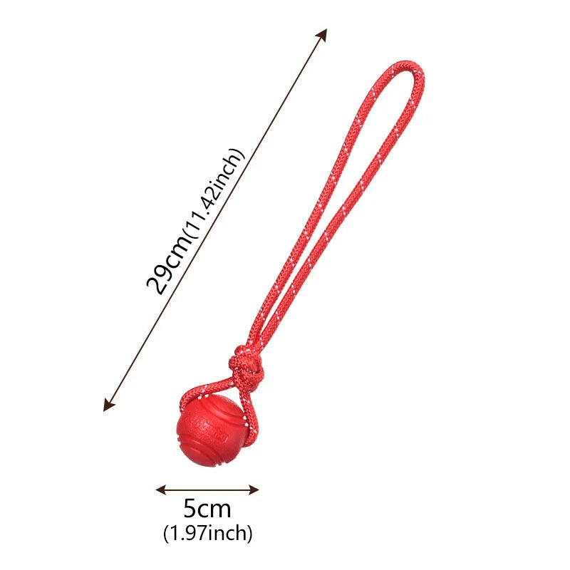 Hund Trainingsball mit Seil – Baumwoll Seilspielzeug zum Ziehen und Werfen Kaufschwan® Rot S