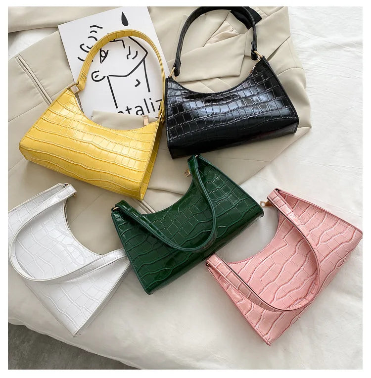 Kleine Retro Leder Shopping Tasche – Modische Einfarbige Ketten Schultertasche | Damen Handtasche Casual Kaufschwan®