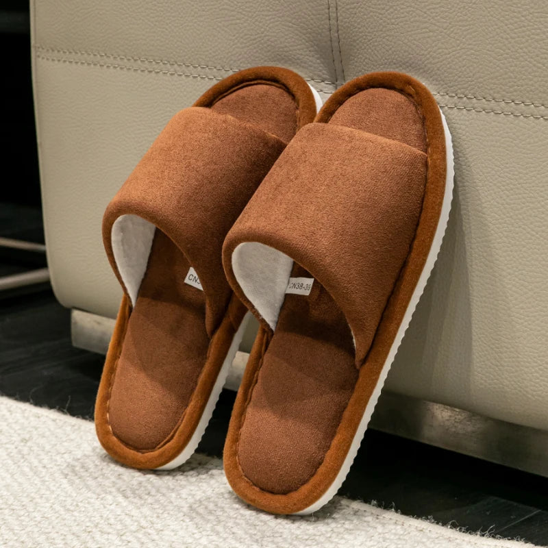 Herren Open-Toe Hausschuhe | Hochwertige, Weiche & Bequeme Schuhe für Zuhause | Rutschfest & Geräuschlos Kaufschwan® Kaffee 36-37