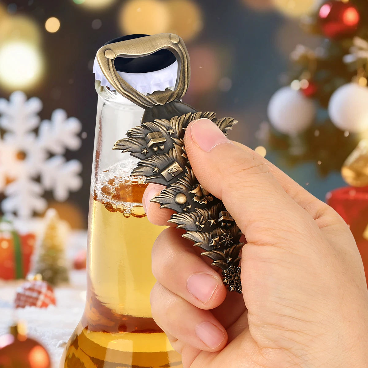 Weihnachtsbaum Flaschenöffner – Bronze/Grau/Gold Geschenk für Männer & Vater Kaufschwan®