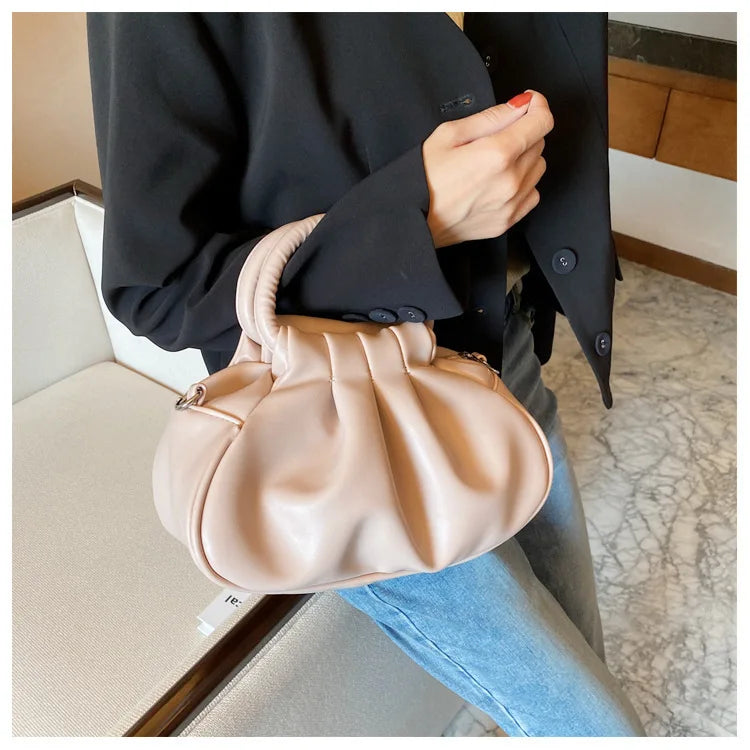 Retro Schultertasche mit Falten-Design – Mehrfarbige Damen Crossbody Handtasche & Elegante Top-Handle Bag Kaufschwan®