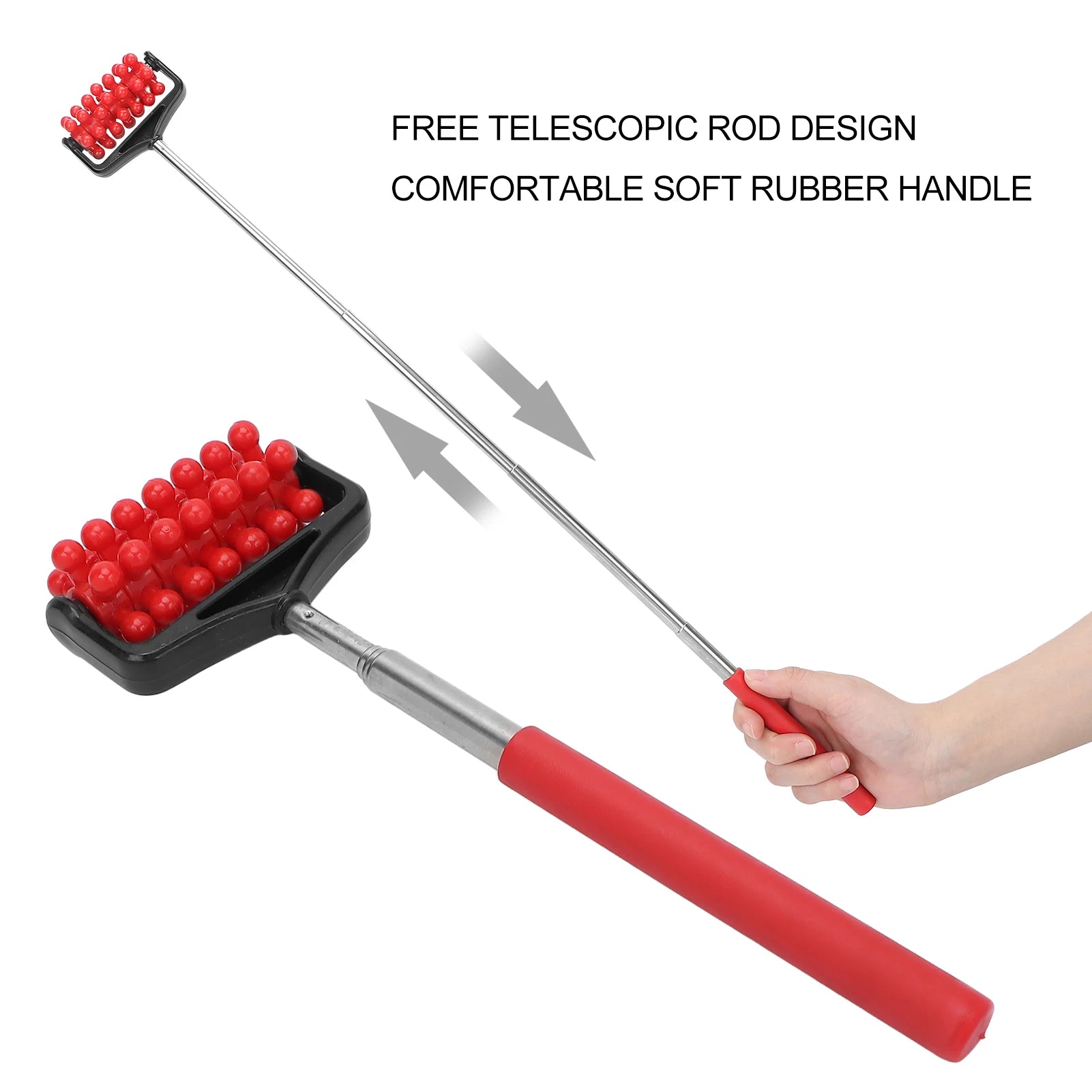 Verstellbarer Rückenroller | Teleskop-Massager für Rücken, Kopf, Arme & Muskelentspannung | Ausziehbarer Massage- & Kratzstab Kaufschwan®